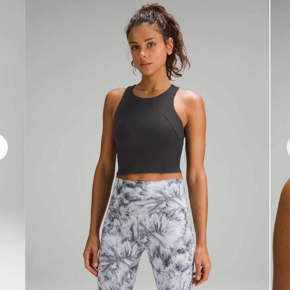 Lululemon wunder train racer back size 0 black cropped tank